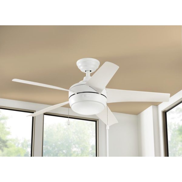 Led Indoor Matte White Ceiling Fan, Windward Iv Ceiling Fan